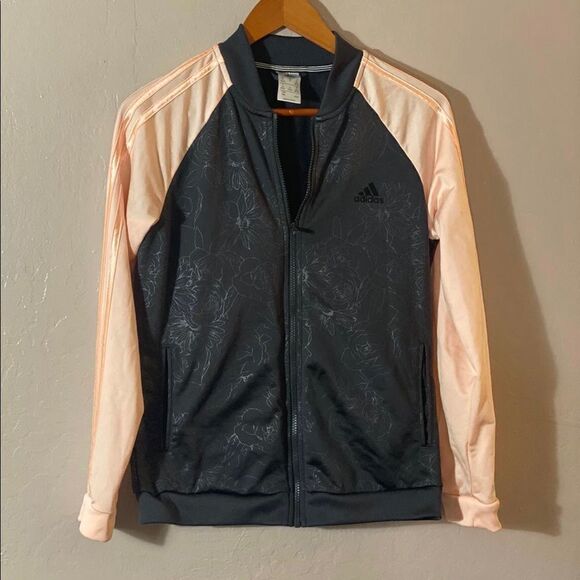 Adidas Women’s Embossed Track Jacket Black /Peach Sz M - Picture 4 of 6